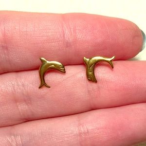 Gold dolphin studs